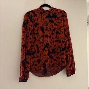 Babaton Vibrant Red and Black Blouse